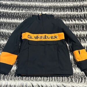 Quiksilver Black Jacket with Orange Accents